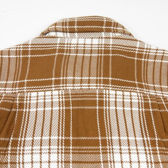 Outerknown Blanket Shirt Men's Small Heavyweight Flannel Orange Plaid Button-Up - Picture 10 of 14